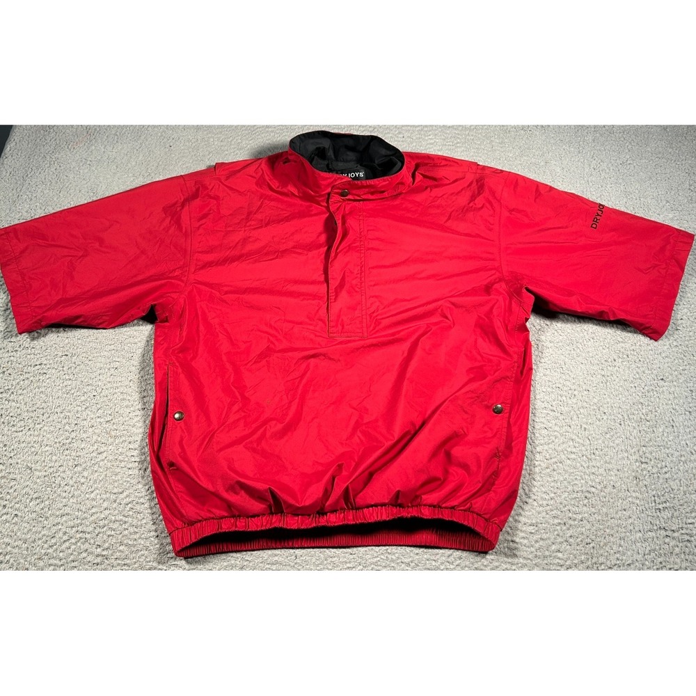 FootJoy Dryjoys Windbreaker Golf Jacket Mens Medium Red Quarter Zip Waterproof
